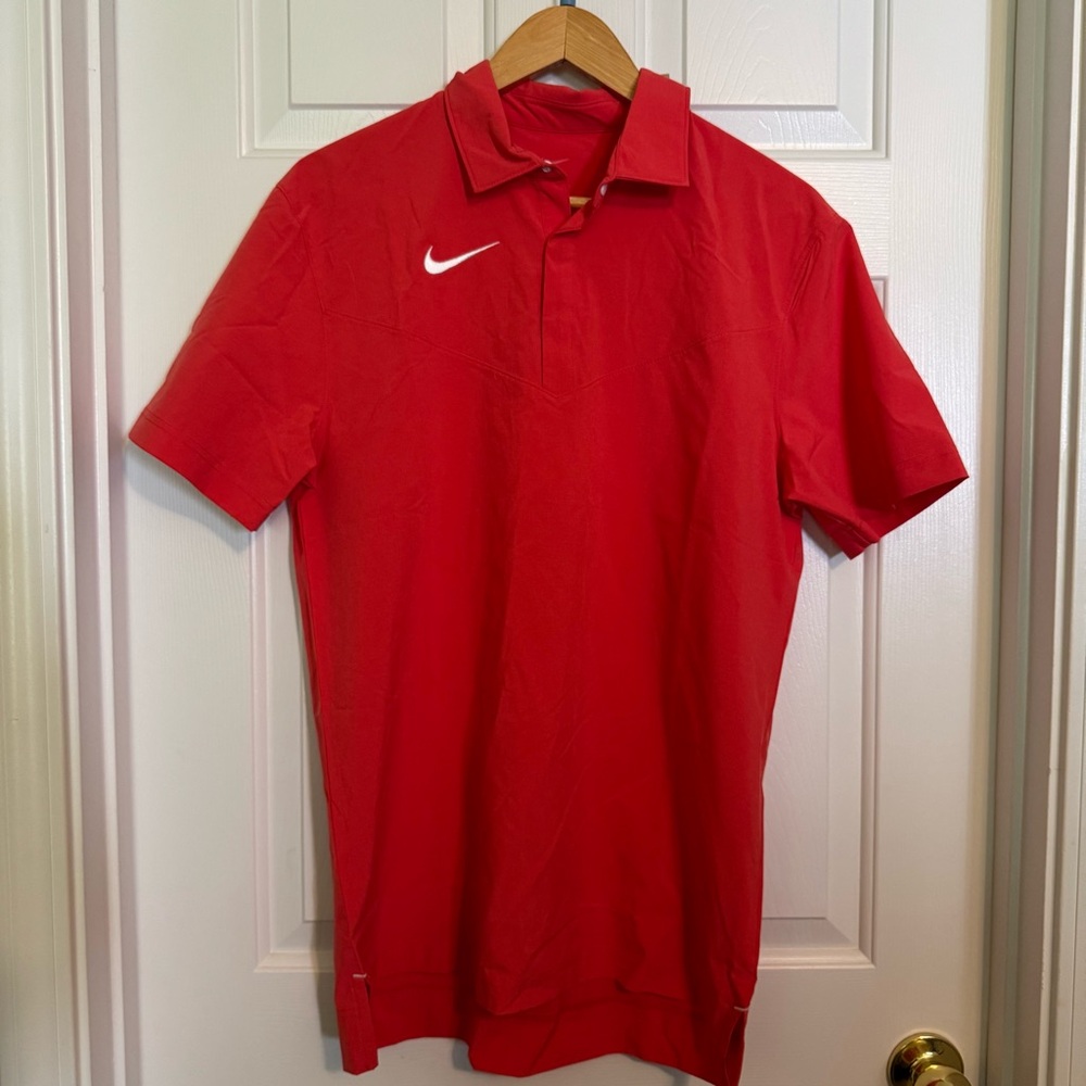 Nike Coaches Polo‎ Shirt Top Dri-FIT DJ5123-657 Coral Men's Size Medium